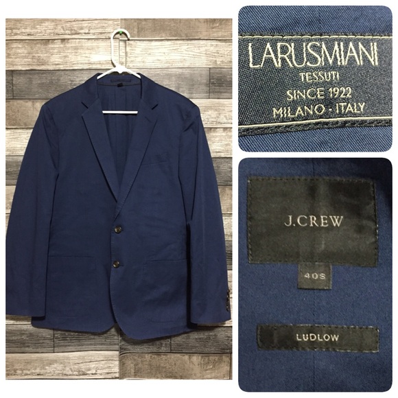 J. Crew Other - J Crew Ludlow Cotton Blazer Men’s 40S Blue 2 Button Larusmiani